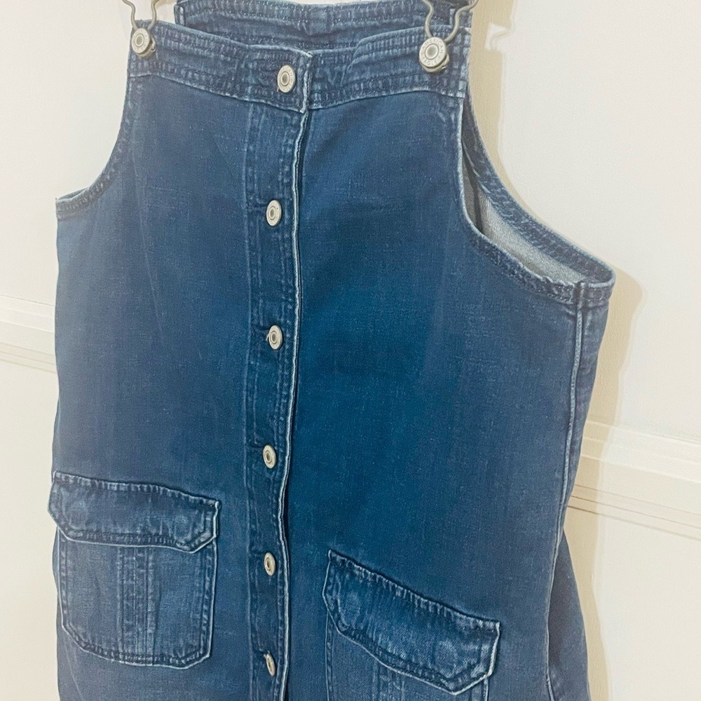 American Eagle Jumper Denim Dress Overall Size S - Picture 3 of 5